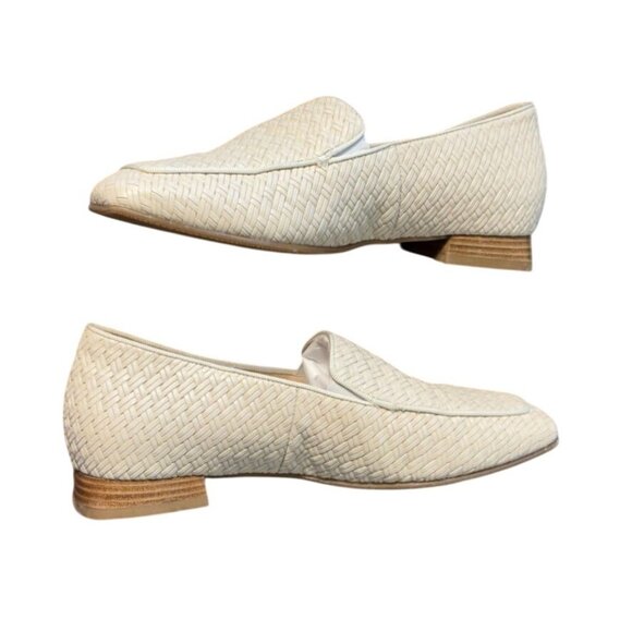 Hassia Womens Comfort Fit Woven Leather Loafers UK Size 3.5 Beige Slip-On Shoes - Picture 3 of 9